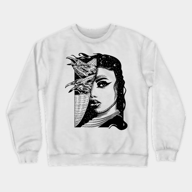 Ravens Girl Crewneck Sweatshirt by Frajtgorski